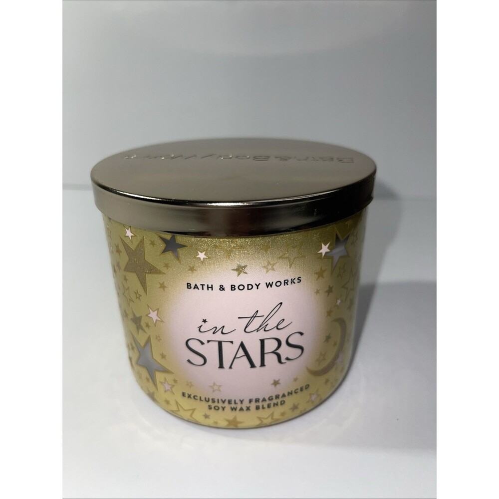 Bath & Body Works In The Stars Scented Candle 3-Wick 14.5 Oz Gold Lid